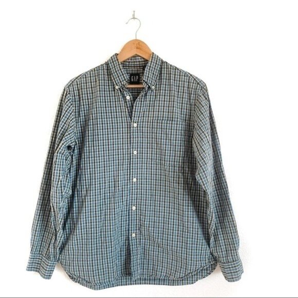 Gap Men's Small Preppy Business Casual Plaid Button Up Dress Shirt - Picture 1 of 6